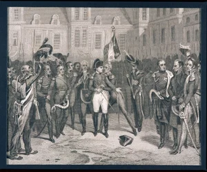 Adieu at Fontainebleau: Napoleon (1769-1821) says Farewell to Old Guard at Fontainebleau in 1814